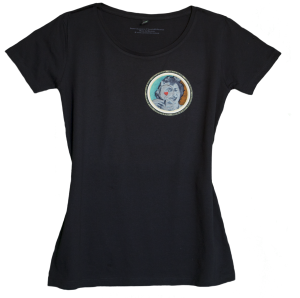Climate Neutral organic cotton Girl T-shirt in black. Design by Sammy Slabbinck.