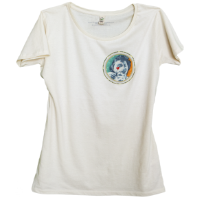 Climate Neutral organic cotton Girl T-shirt in white lime. Design by Sammy Slabbinck.